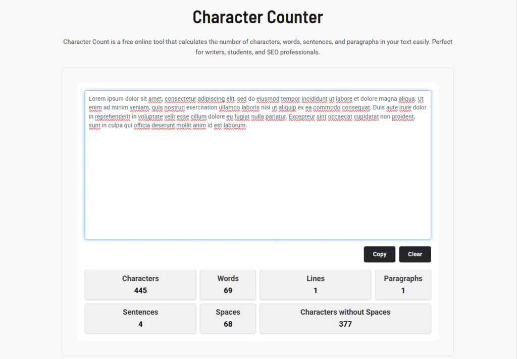 online character counter